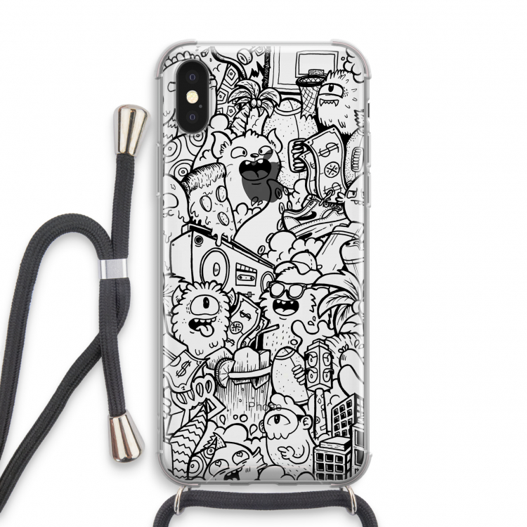 Vexx Black City : iPhone X Transparant Hoesje met koord