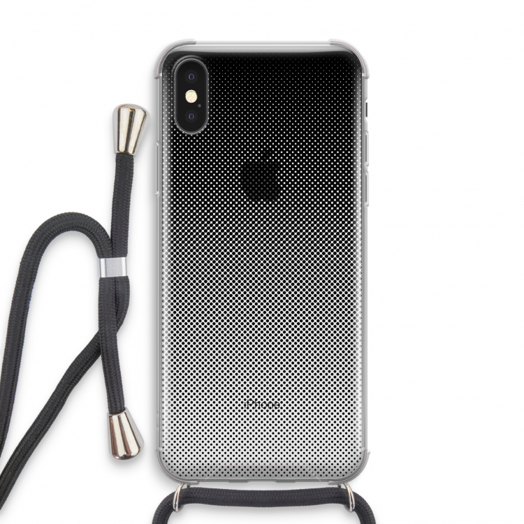 Musketon Halftone: iPhone X Transparant Hoesje met koord