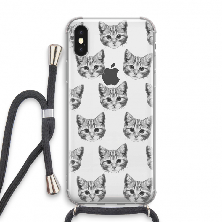 Kitten: iPhone X Transparant Hoesje met koord