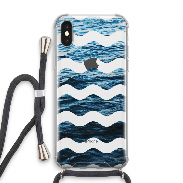Oceaan: iPhone X Transparant Hoesje met koord