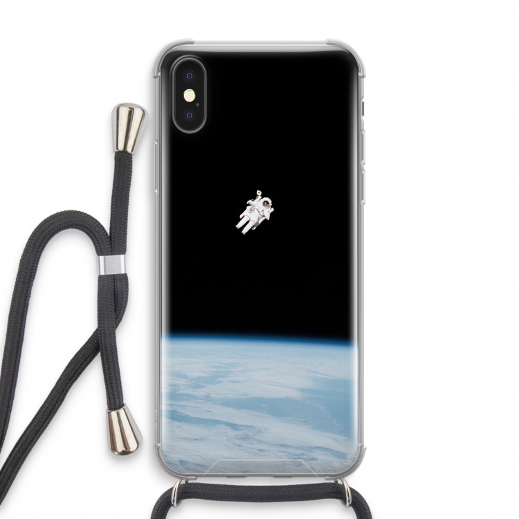 Alone in Space: iPhone X Transparant Hoesje met koord