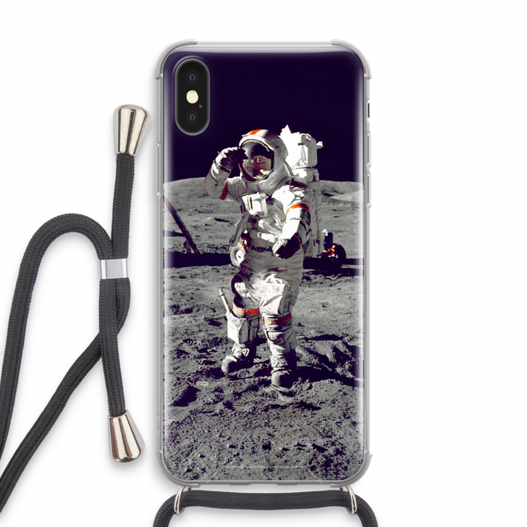 Spaceman: iPhone X Transparant Hoesje met koord
