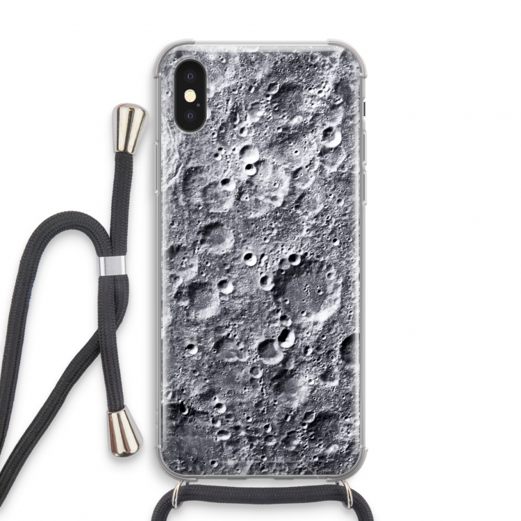 Maanlandschap: iPhone X Transparant Hoesje met koord