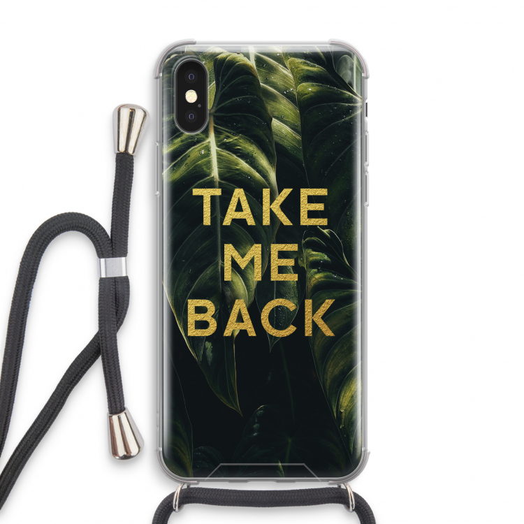 Take me back: iPhone X Transparant Hoesje met koord