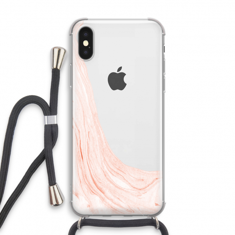 Peach bath: iPhone X Transparant Hoesje met koord