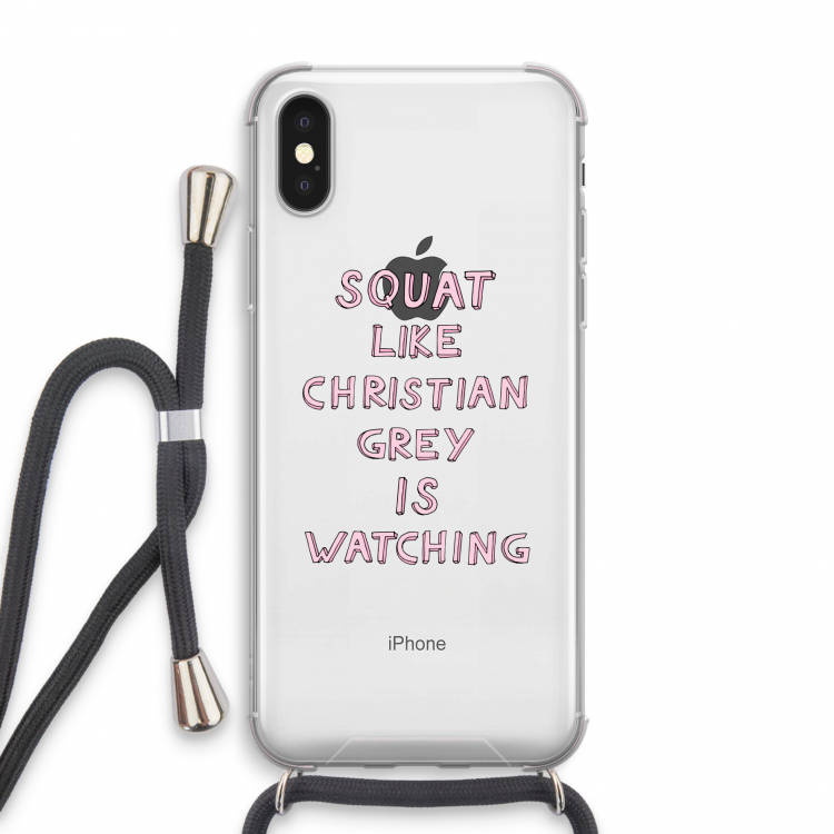 Christian Grey: iPhone X Transparant Hoesje met koord