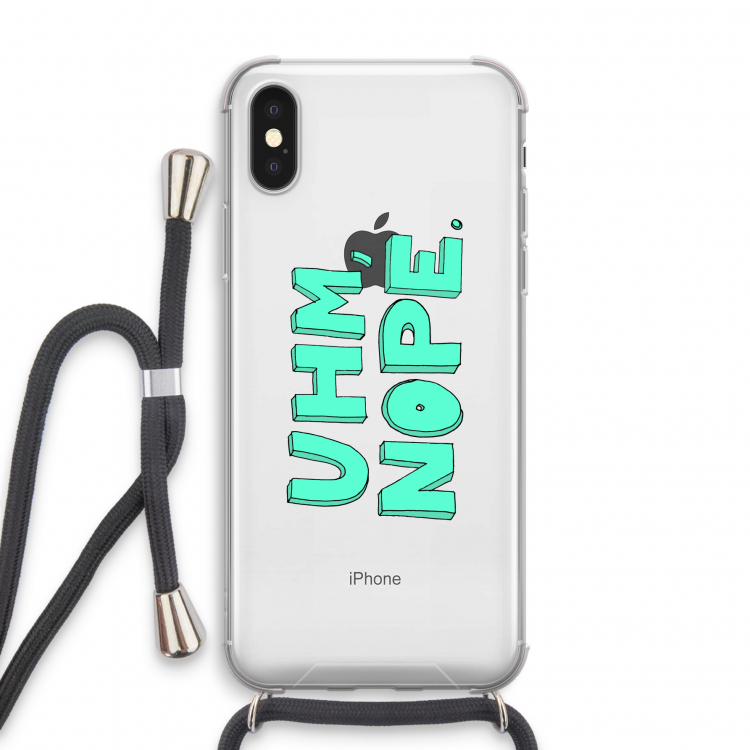 UHM, NOPE.: iPhone X Transparant Hoesje met koord