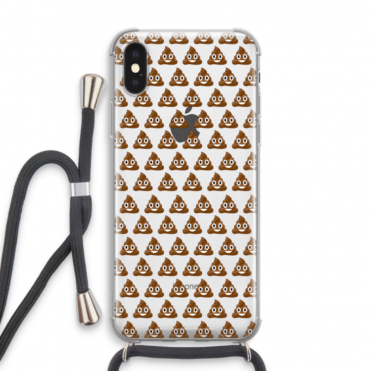 Poop emoji: iPhone X Transparant Hoesje met koord