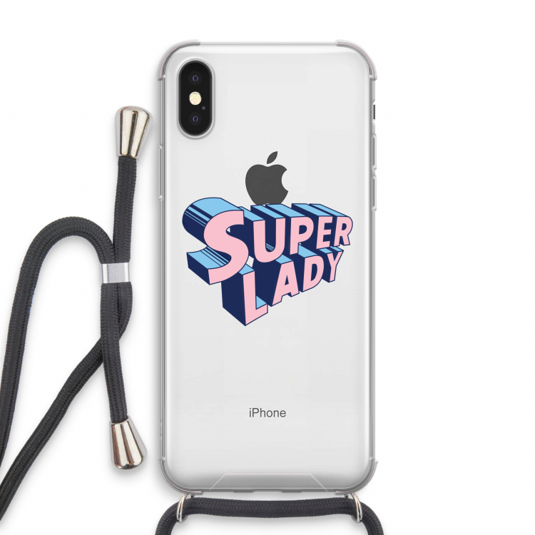 Superlady: iPhone X Transparant Hoesje met koord