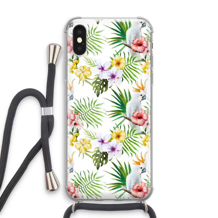 Gele kuif: iPhone X Transparant Hoesje met koord