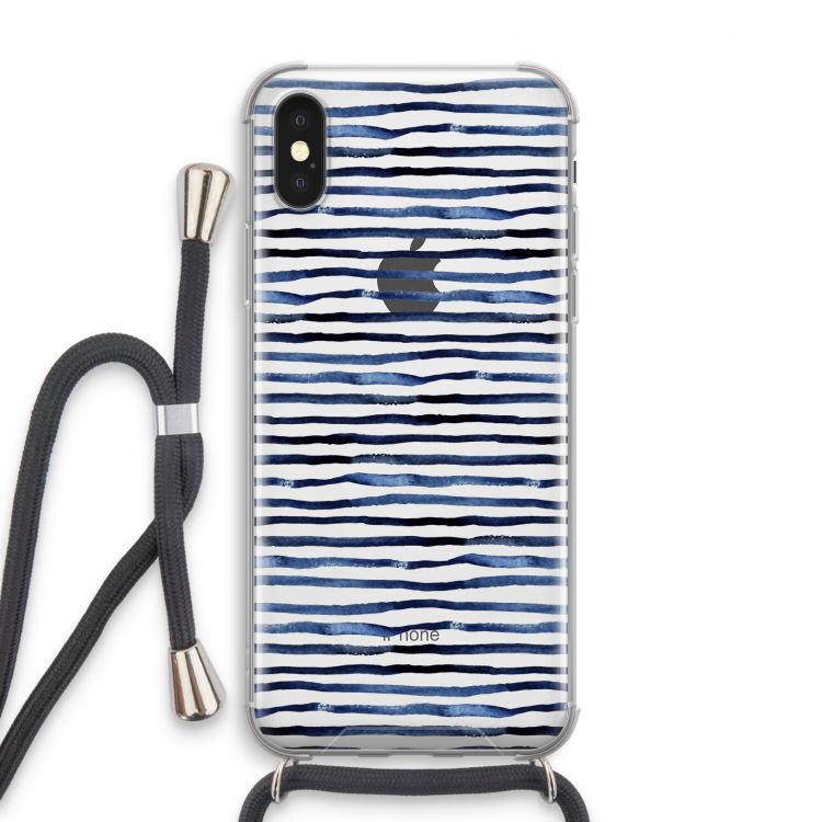 Verrassende lijnen: iPhone X Transparant Hoesje met koord