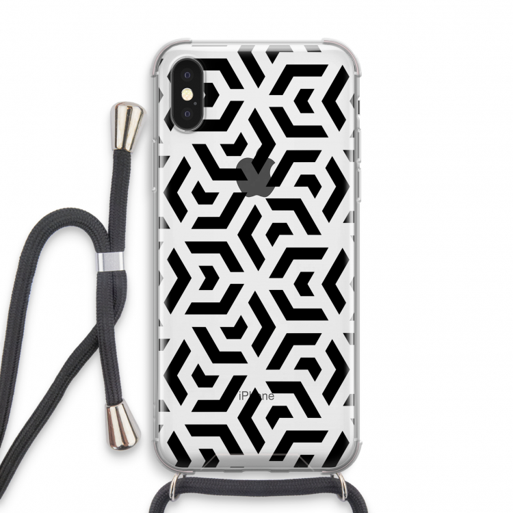 Crazy pattern: iPhone X Transparant Hoesje met koord