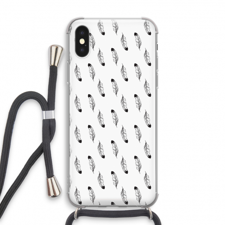 Pluimen: iPhone X Transparant Hoesje met koord