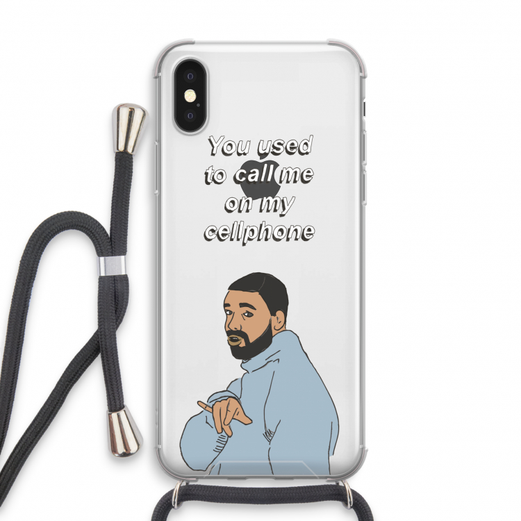 Hotline bling: iPhone X Transparant Hoesje met koord