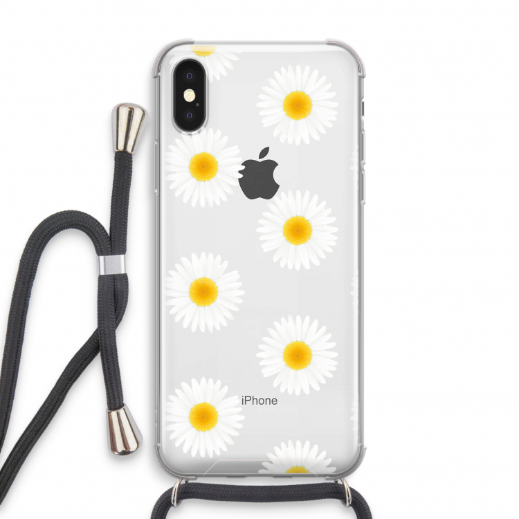 Margrietjes: iPhone X Transparant Hoesje met koord
