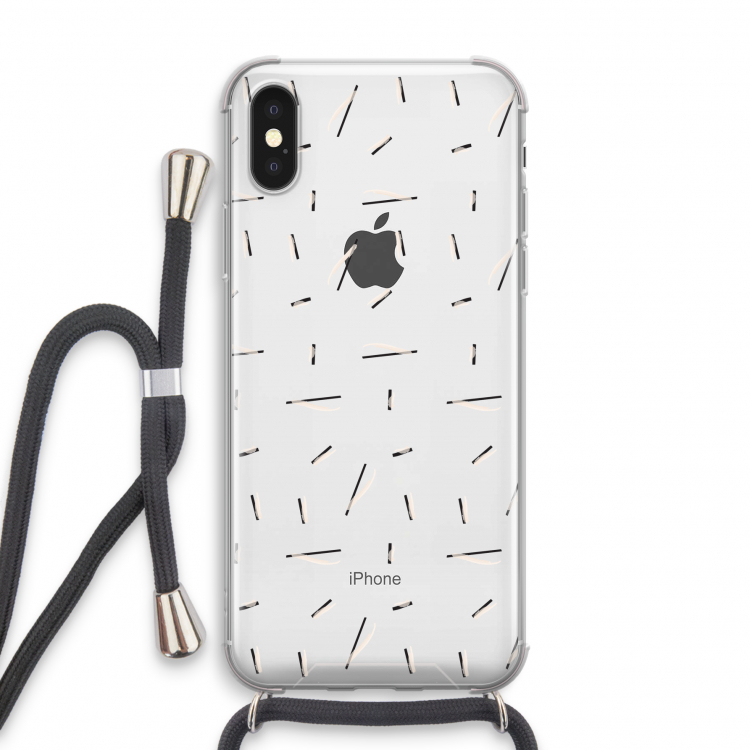 Hipster stripes: iPhone X Transparant Hoesje met koord