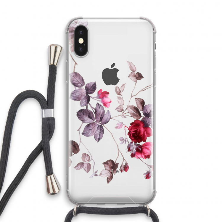 Mooie bloemen: iPhone X Transparant Hoesje met koord