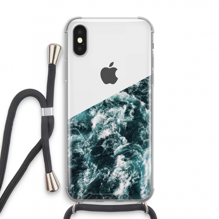 Zee golf: iPhone X Transparant Hoesje met koord
