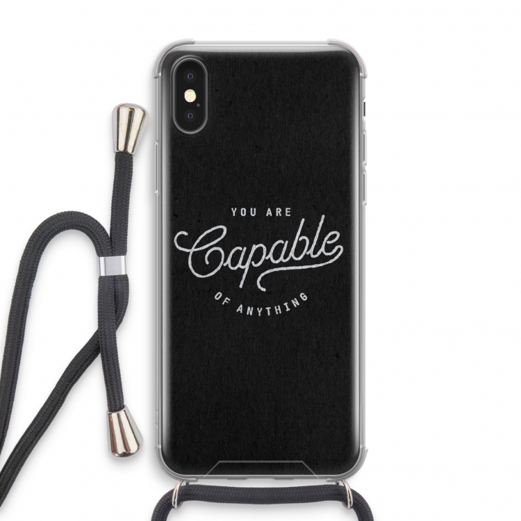 Capable: iPhone X Transparant Hoesje met koord