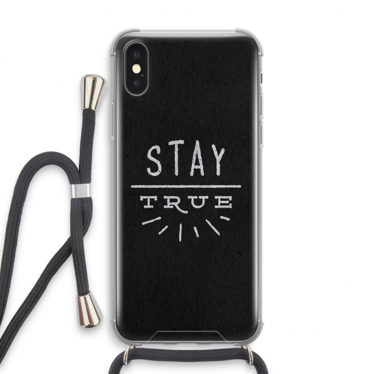 Stay true: iPhone X Transparant Hoesje met koord