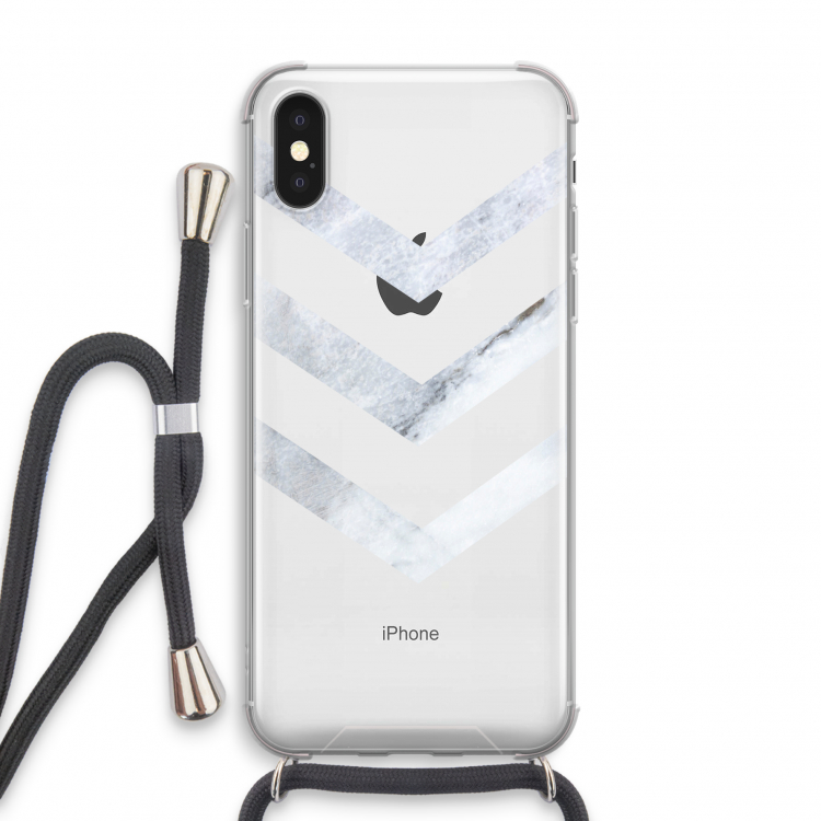 Marmeren pijlen: iPhone X Transparant Hoesje met koord