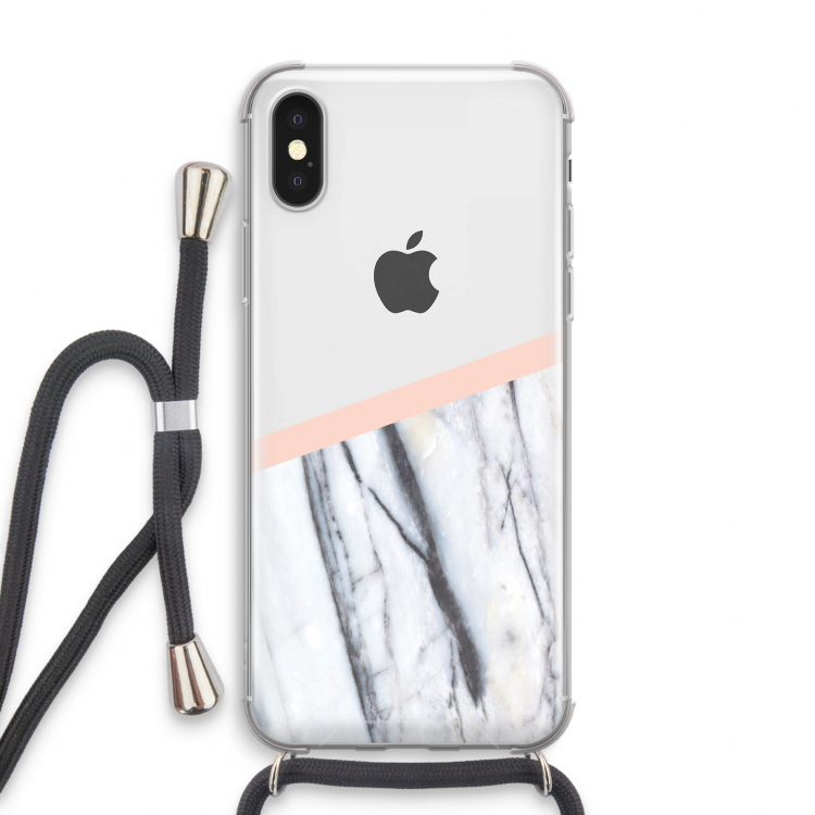 A touch of peach: iPhone X Transparant Hoesje met koord