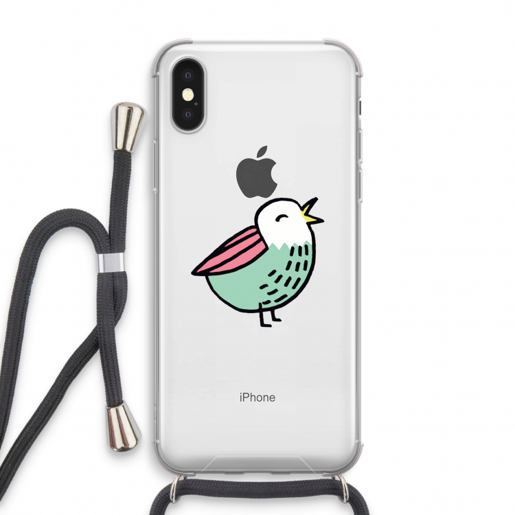 Birdy: iPhone X Transparant Hoesje met koord