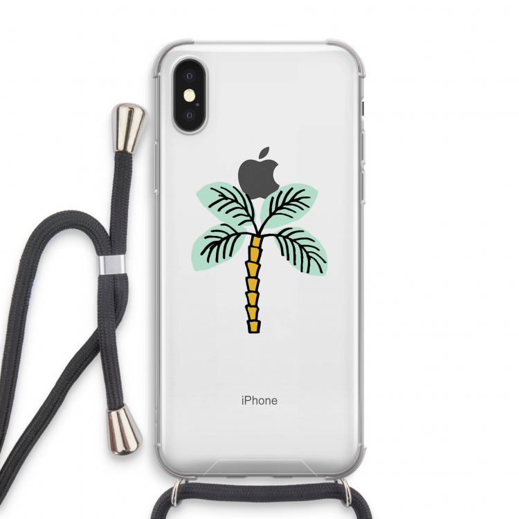 Palmboom: iPhone X Transparant Hoesje met koord