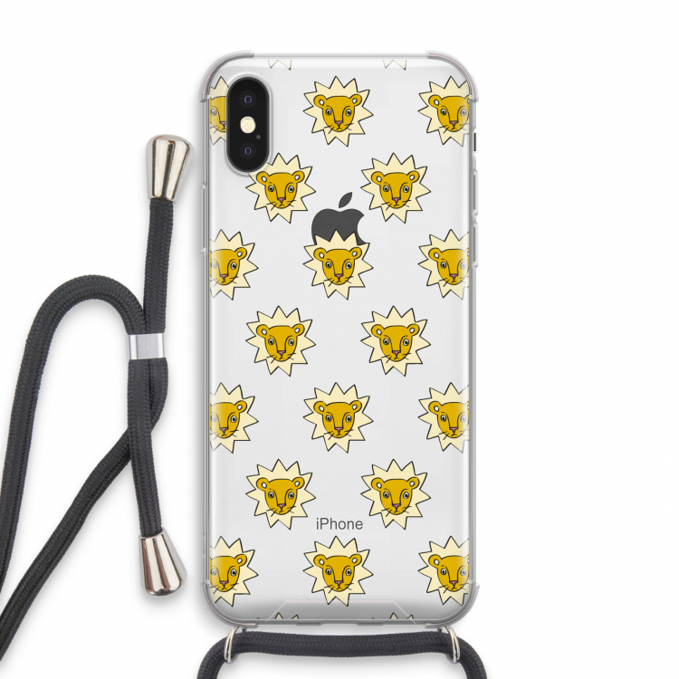 Leeuwenkoppen: iPhone X Transparant Hoesje met koord