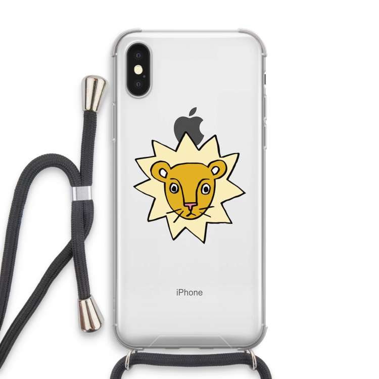 Kleine leeuw: iPhone X Transparant Hoesje met koord