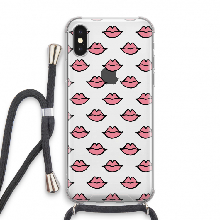 Lipjes: iPhone X Transparant Hoesje met koord