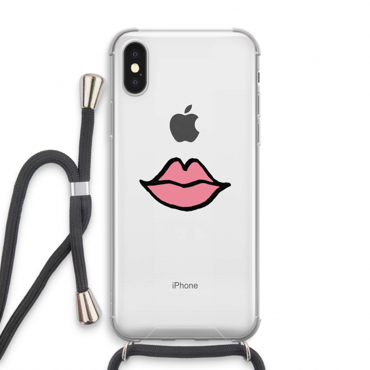 Kusje: iPhone X Transparant Hoesje met koord