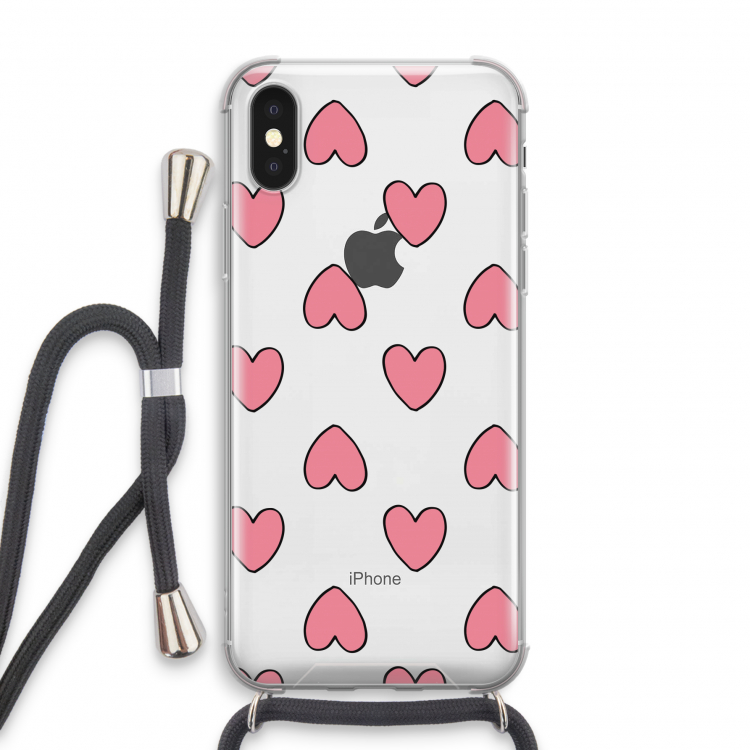 Ondersteboven verliefd: iPhone X Transparant Hoesje met koord