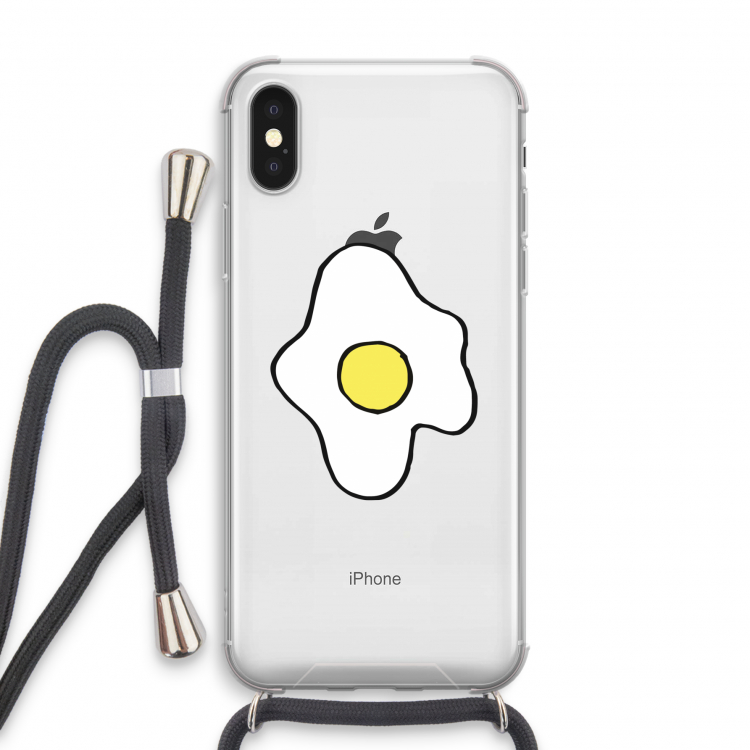 Spiegelei: iPhone X Transparant Hoesje met koord