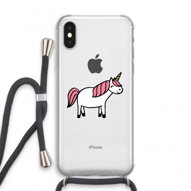 Eenhoorn: iPhone X Transparant Hoesje met koord
