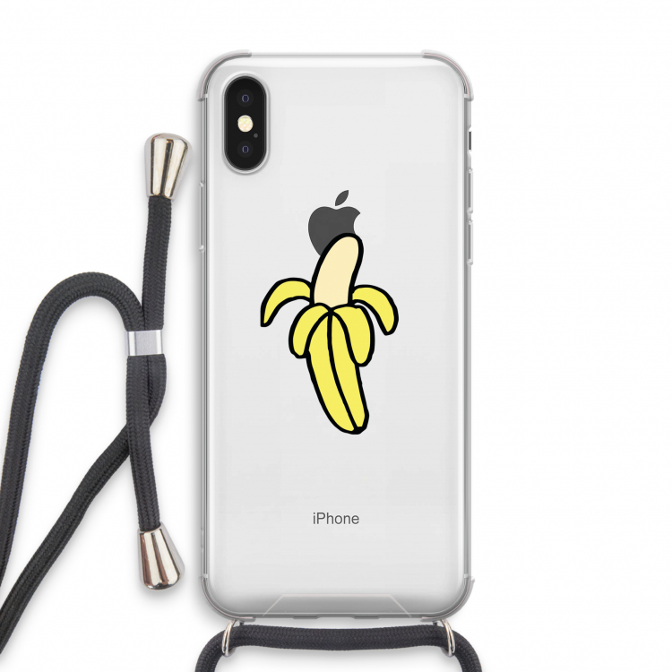 Banana: iPhone X Transparant Hoesje met koord