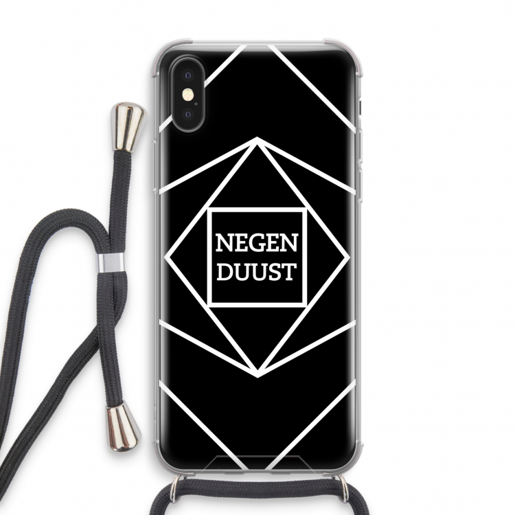 Negenduust geometrisch: iPhone X Transparant Hoesje met koord