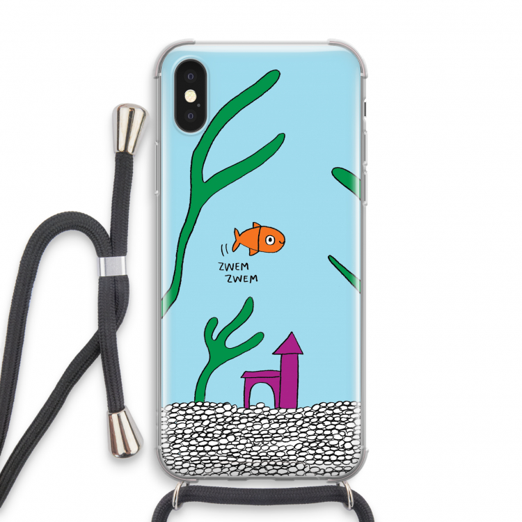 Aquarium: iPhone X Transparant Hoesje met koord
