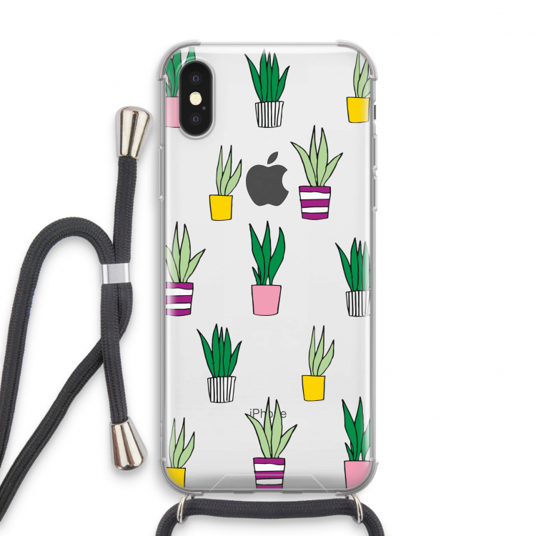 Sanseveria: iPhone X Transparant Hoesje met koord