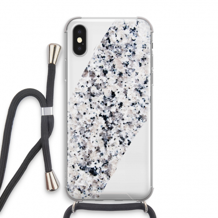 Gespikkelde marmer: iPhone X Transparant Hoesje met koord