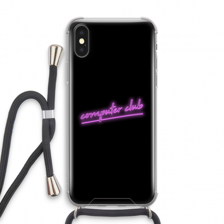 Vice Black: iPhone X Transparant Hoesje met koord