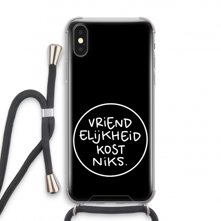 Vriendelijkheid: iPhone X Transparant Hoesje met koord