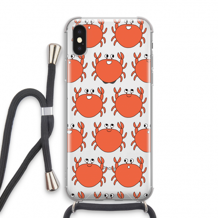 Krab: iPhone X Transparant Hoesje met koord