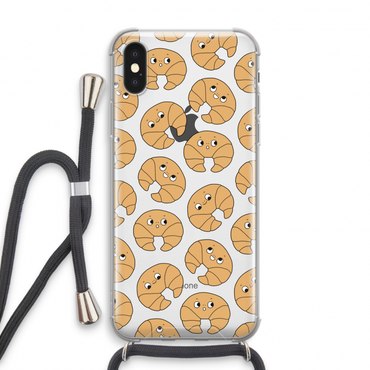 Croissant: iPhone X Transparant Hoesje met koord