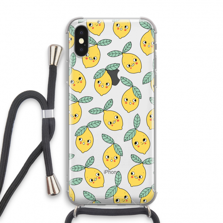 Citroenen: iPhone X Transparant Hoesje met koord