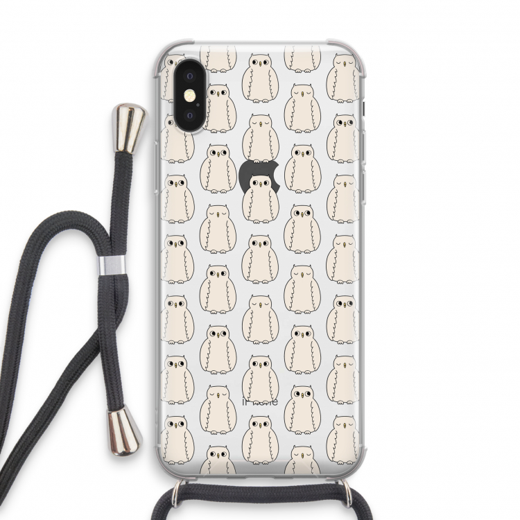 Uilen: iPhone X Transparant Hoesje met koord