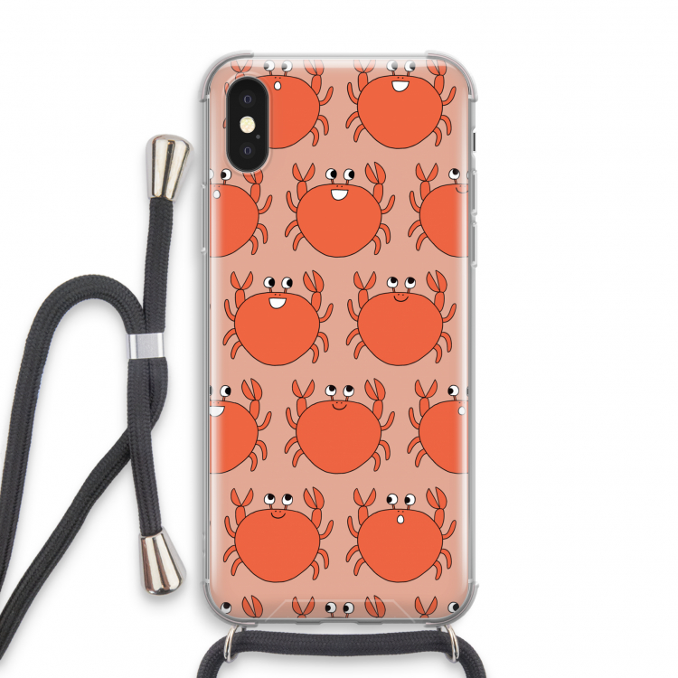 Krab: iPhone X Transparant Hoesje met koord