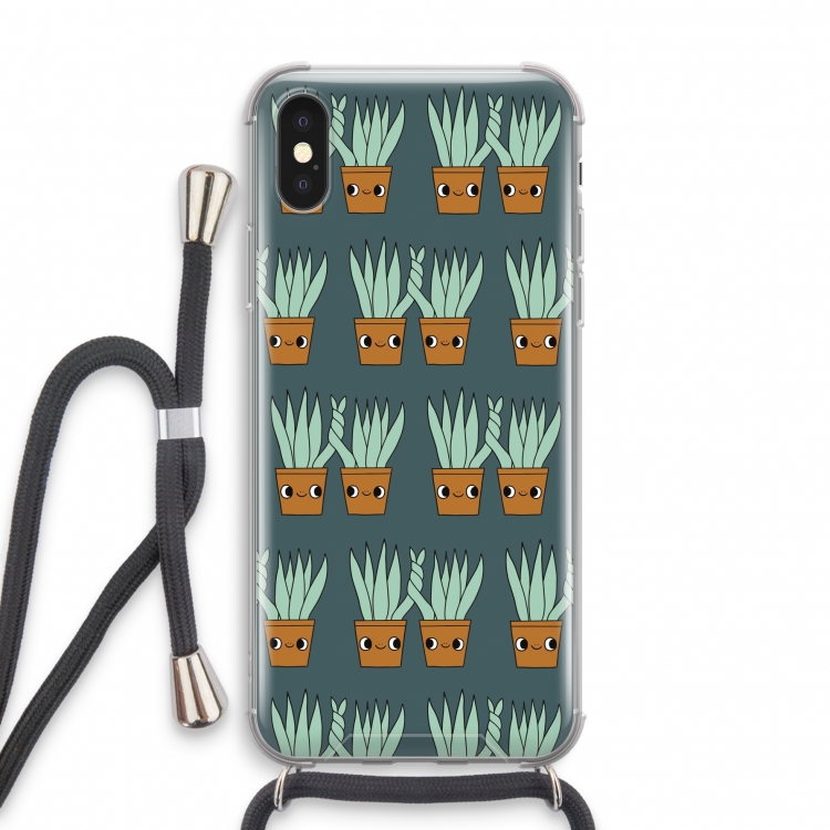 Sansevieria: iPhone X Transparant Hoesje met koord
