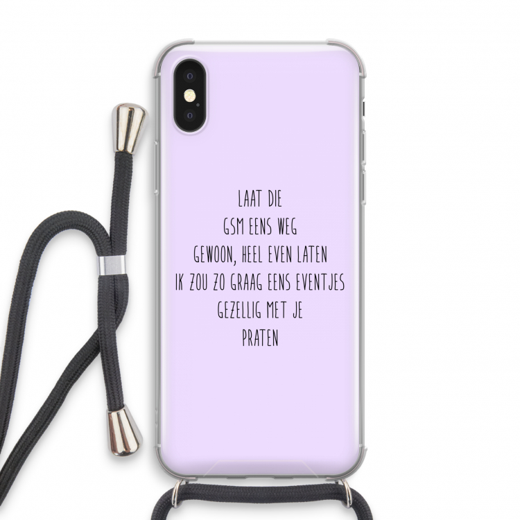 GSM: iPhone X Transparant Hoesje met koord