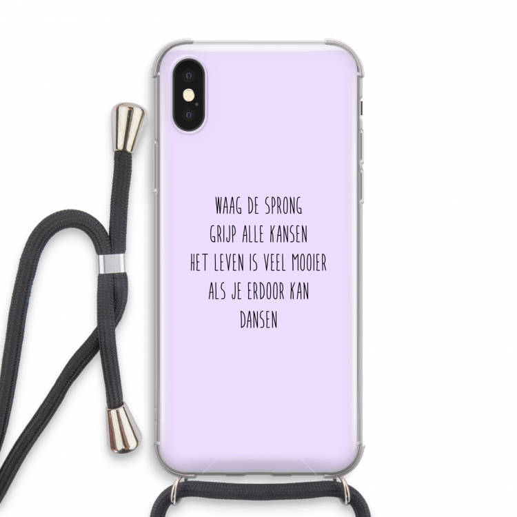 Sprong: iPhone X Transparant Hoesje met koord